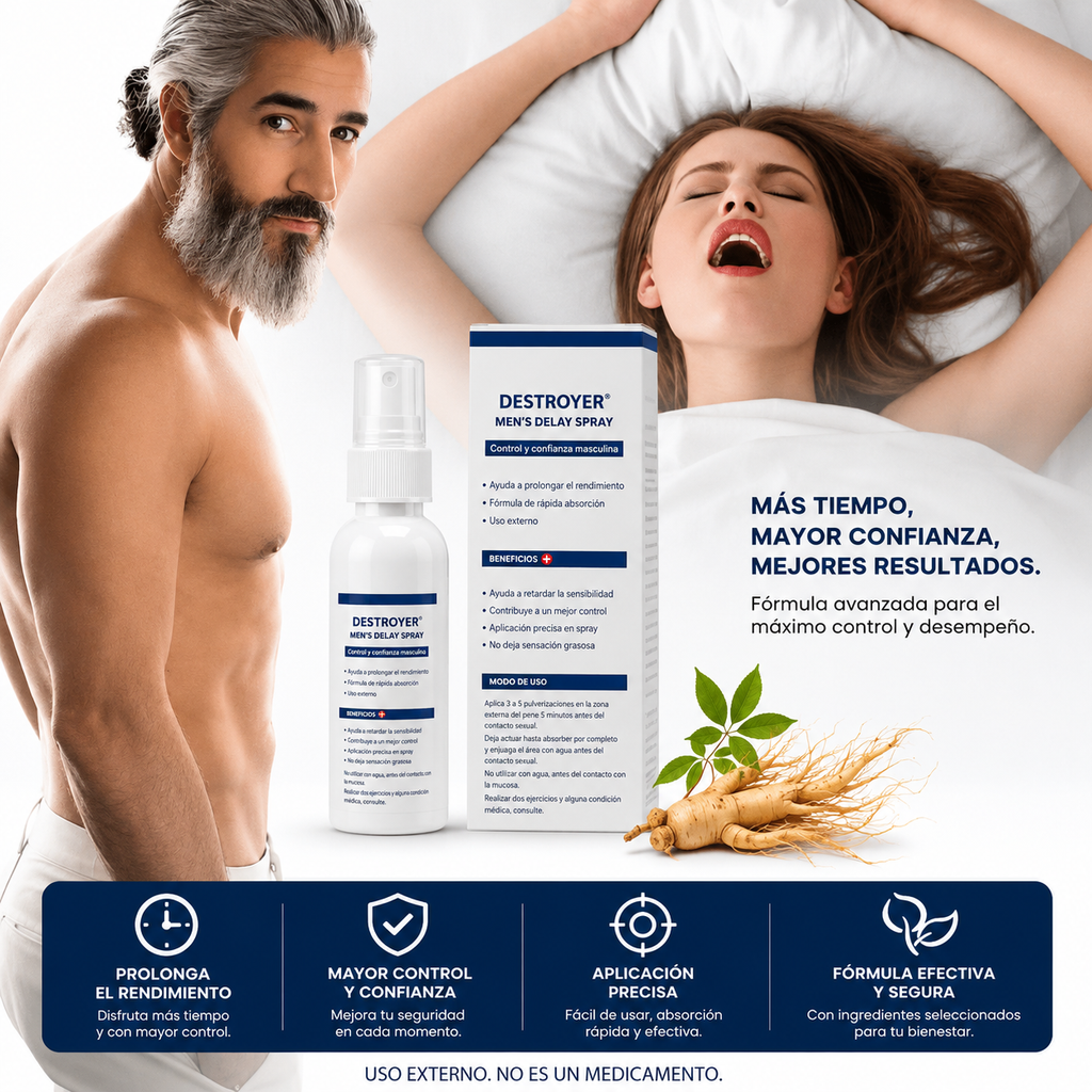 🔥 DESTROYER X — Men’s Performance Spray “Más tiempo, más seguridad y mejores momentos.⭐⭐⭐⭐⭐ (9.842 compras verificadas)
